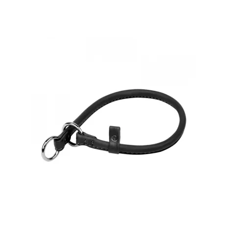 Collar Obojok okrúhly kožený škrtiaci, 70cm/13mm, čierna