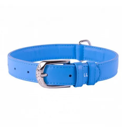COLLAR Kožený obojok Glamour, 46-60cm/35mm, modrá