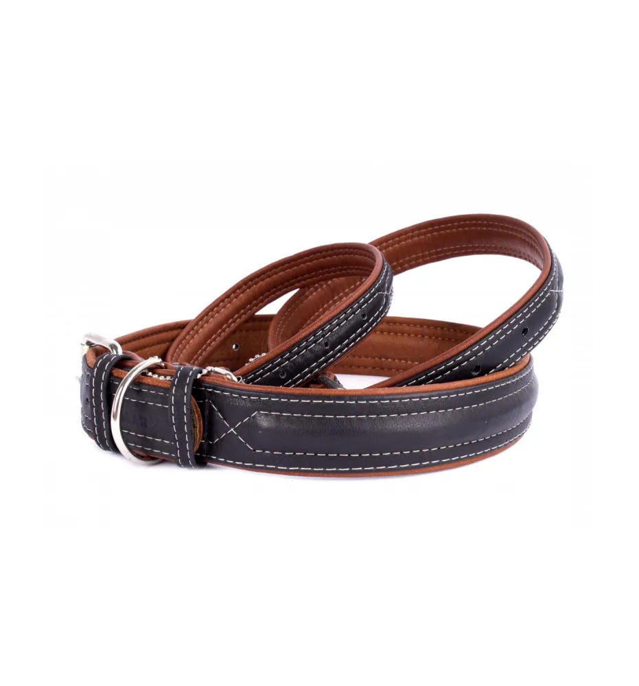 COLLAR Kožený obojok Soft, 46-60cm/35mm, čierno-hnedá