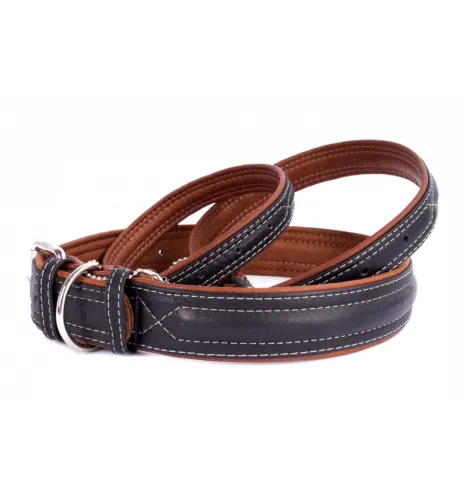 COLLAR Kožený obojok Soft, 46-60cm/35mm, čierno-hnedá