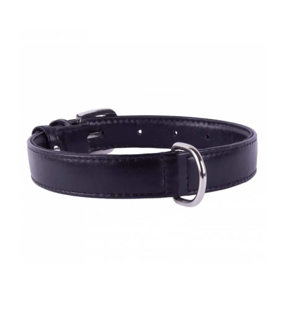 COLLAR Kožený obojok Glamour, 27-36cm/15mm, čierna