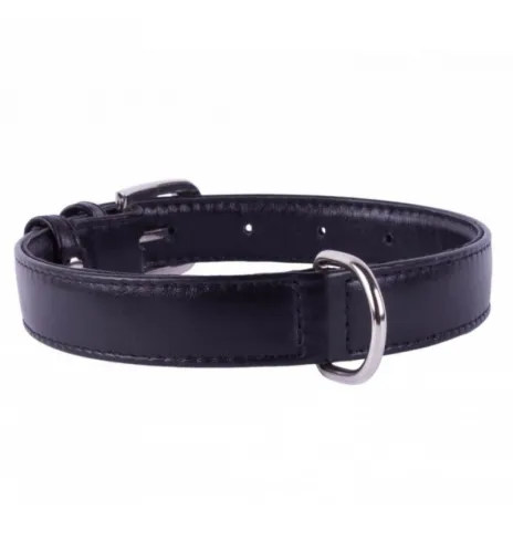 COLLAR Kožený obojok Glamour, 27-36cm/15mm, čierna