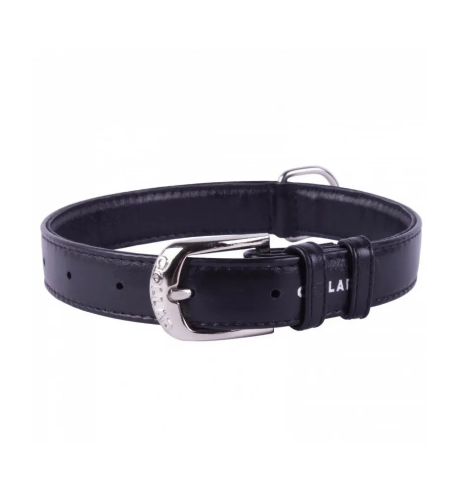 COLLAR Kožený obojok Glamour, 21-29cm/12mm, čierna