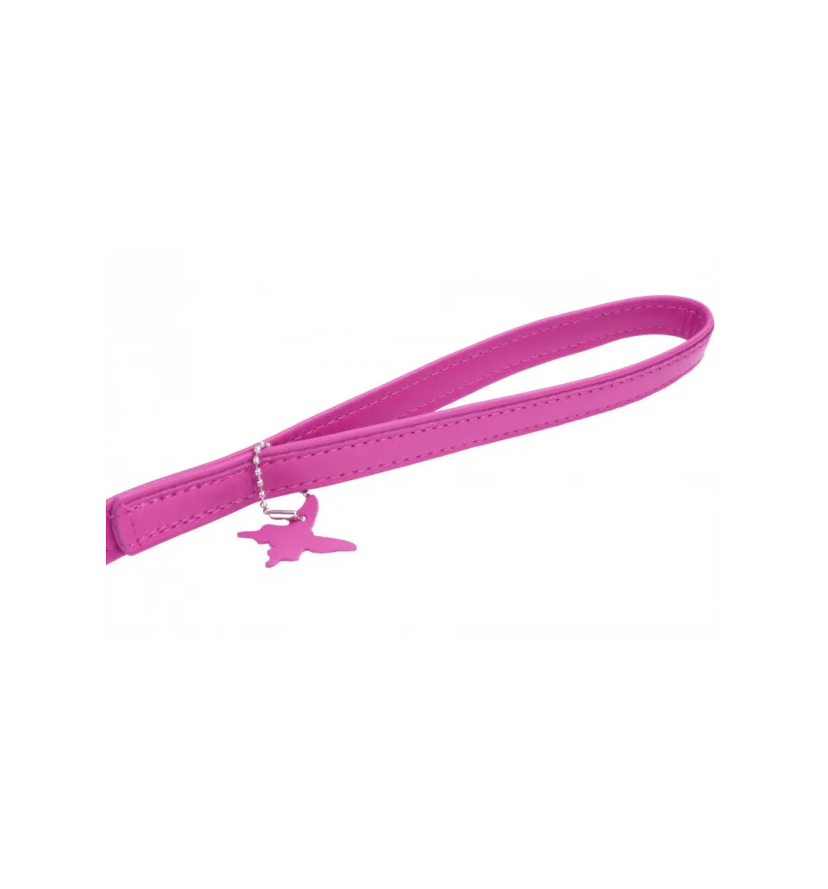 COLLAR Kožené vodítko Glamour, 122cm/25mm, ružová