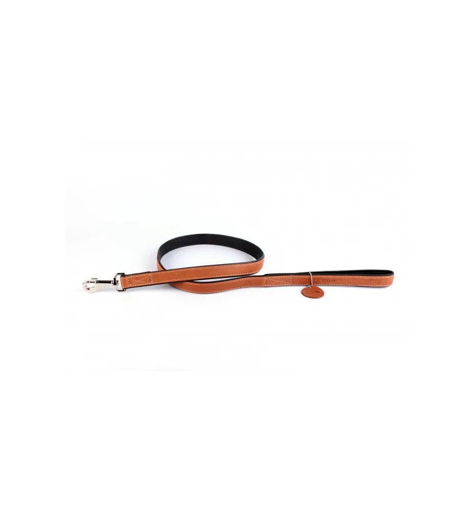 COLLAR Kožené vodítko Soft, 122cm/25mm, hnedo-čierna