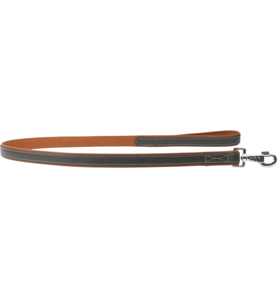 COLLAR Kožené vodítko Soft, 183cm/25mm, hnedo-čierna