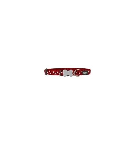 Red Dingo Nylonový obojok čer.Stars XS, 20-32 cm, červená