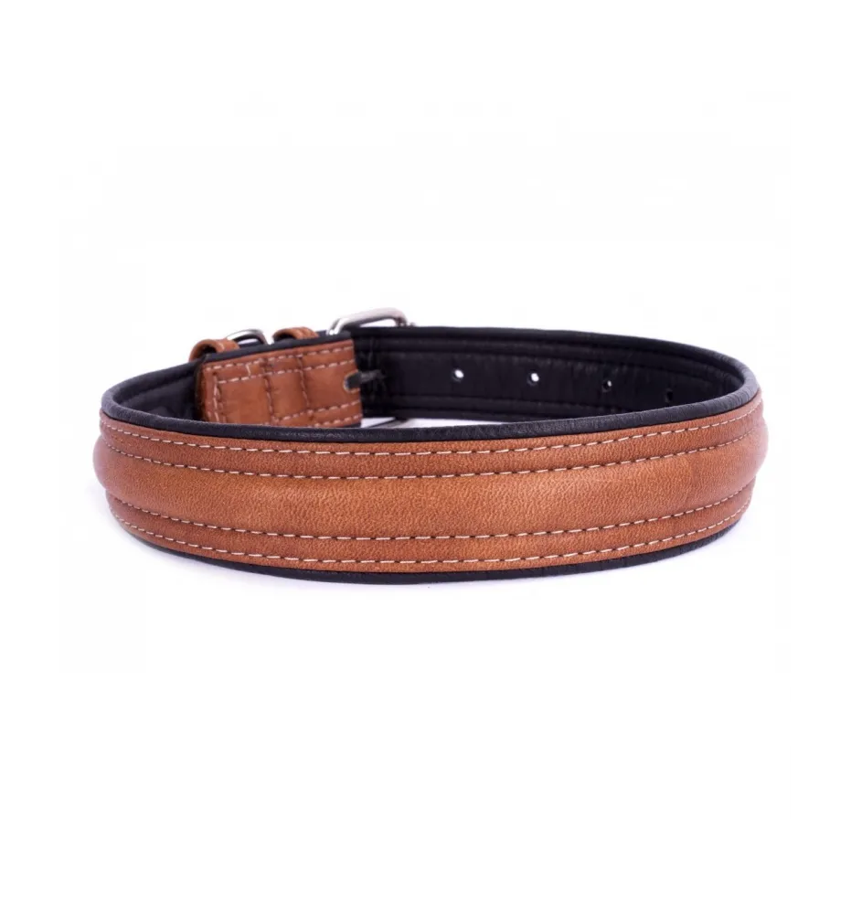 COLLAR Kožený obojok Soft, 27-36cm/15mm, hnedo-čierna