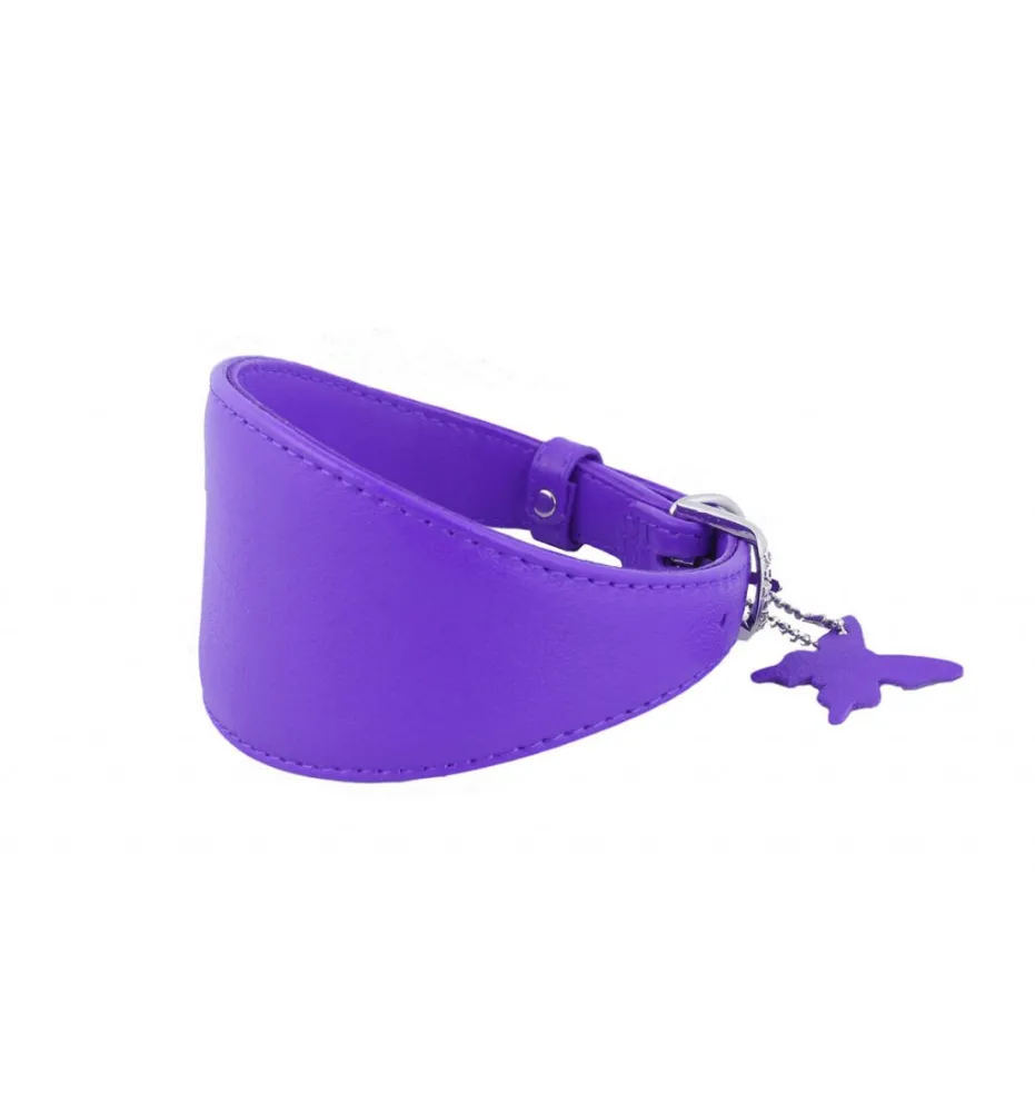 COLLAR Kožený obojok pre chrty, 34-40 cm, fialová